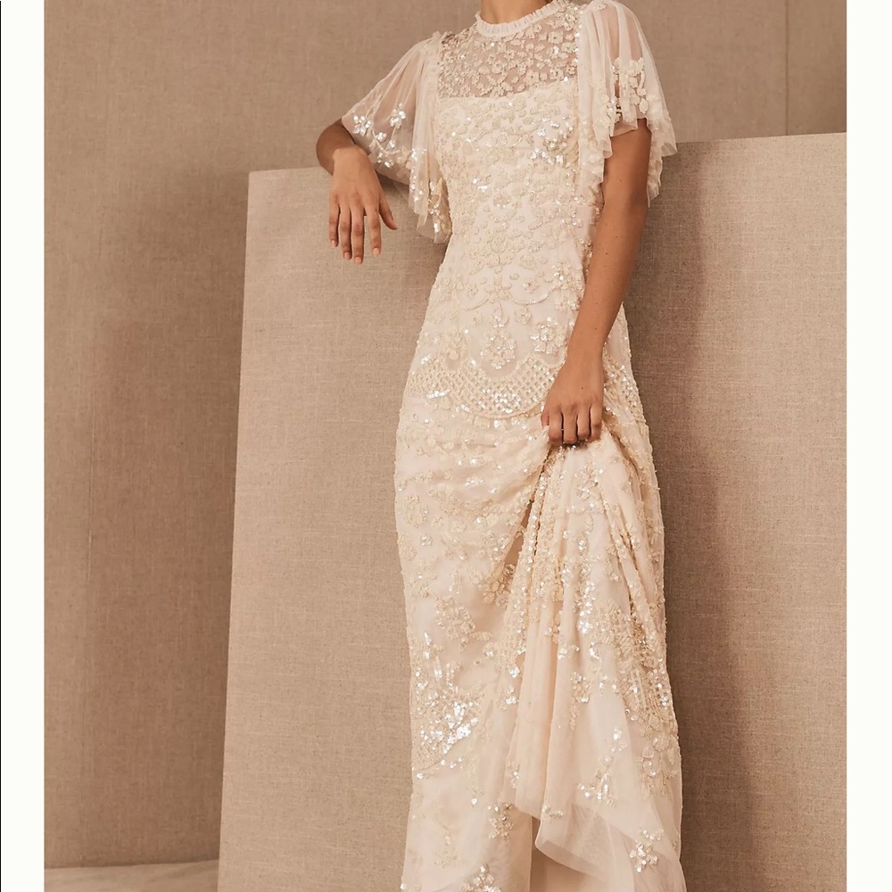 Needle and Thread honesty flower embellished gown